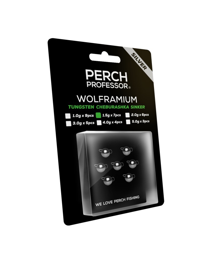 Perch Professor Wolframium czeburaszka wolframowa srebrna 1,5g - 7szt