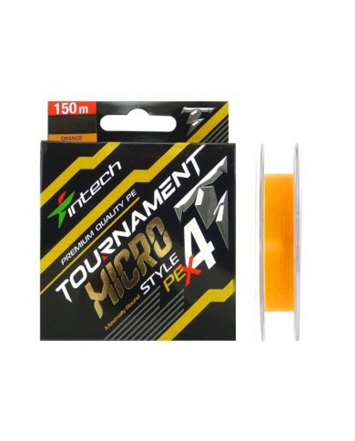 Intech Tournament Micro Style X4 Orange Plecionka PE 0.3, 6lb/2,72kg (0,09mm) - 150m