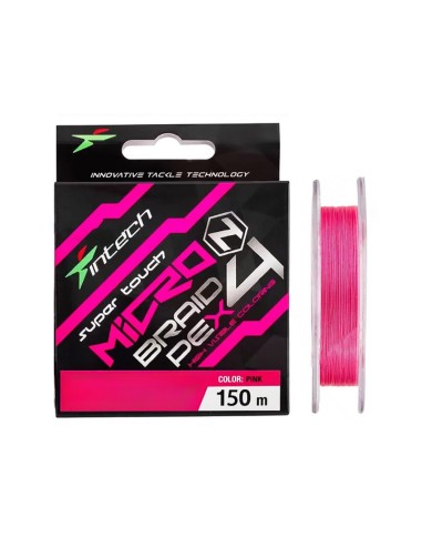 Intech MicroN Braid X4 Pink Plecionka PE 0.3, 8lb/3,63kg (0,09mm) - 150m